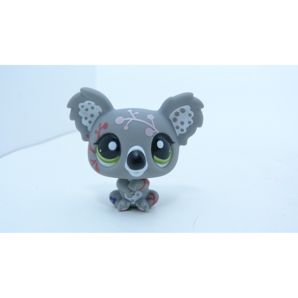 Littlest Pet Shop Koala 1837 Grey Pink Floral Branch Green Eyes Hasbro LPS Toy